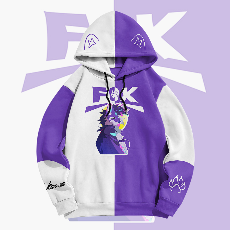 MODAKAWA X pandashk Zunge-raus-Fuchs-Grafik-Pullover-Hoodie - image 4