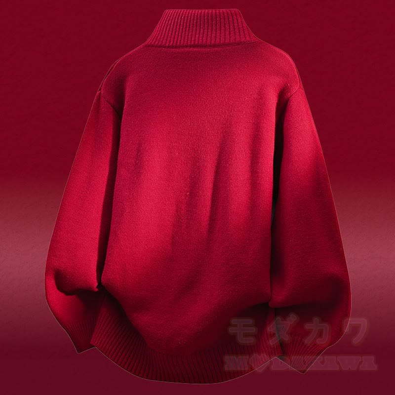 Zweiteiliges Set: V-Ausschnitt-Strickpullover mit Streifenmuster, Farben abgesetzte, fleecegefütterte Hose - image 6