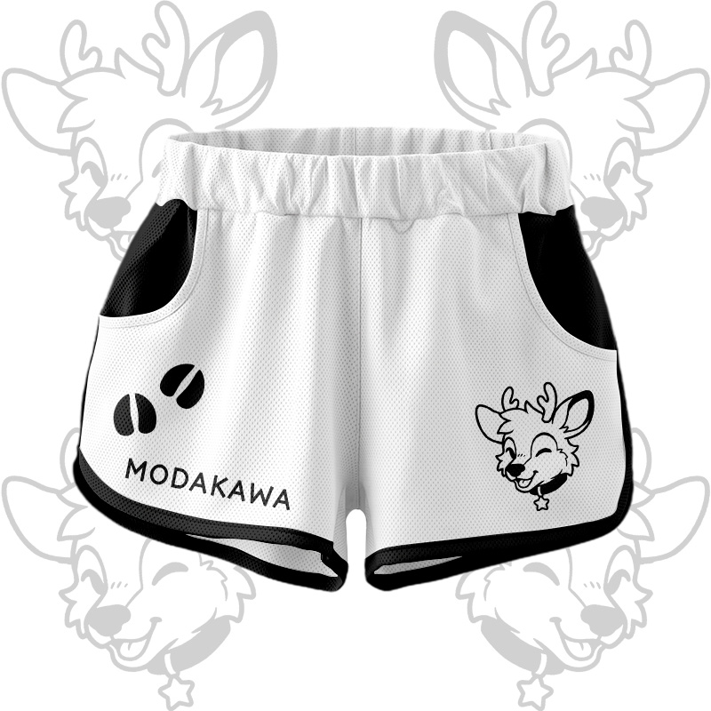 Hirsch-Grafik Crop Tank Top Sport Shorts Bikini Modakawa passendes Outfit - White Shorts - 5XL - image 8