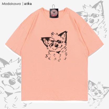 MODAKAWA X atka T-Shirt mit niedlichem Fuchs-Grafik - Peach - 5XL - image 4