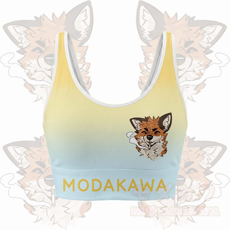 MODAKAWA X atka Smoking Fox Sport-BH-Top mit Farbverlauf und passender Leggings - Gelbes Oberteil - 5XL - image 4