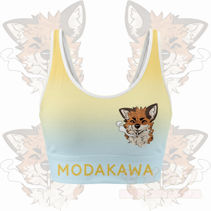 MODAKAWA X atka Smoking Fox Sport-BH-Top mit Farbverlauf und passender Leggings - Gelbes Oberteil - 5XL - image 4