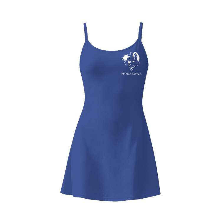 MODAKAWA X popipeko Ärmelloses Workout-Tenniskleid mit versteckten Taschen und Welpen-Grafik (Zunge raus) - Dark Blue - 2XL - image 7