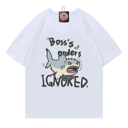 BOSS'S ORDERS IGNORED – Modakawa-T-Shirt mit Hai-Buchstabenprint - White - 5XL - image 4