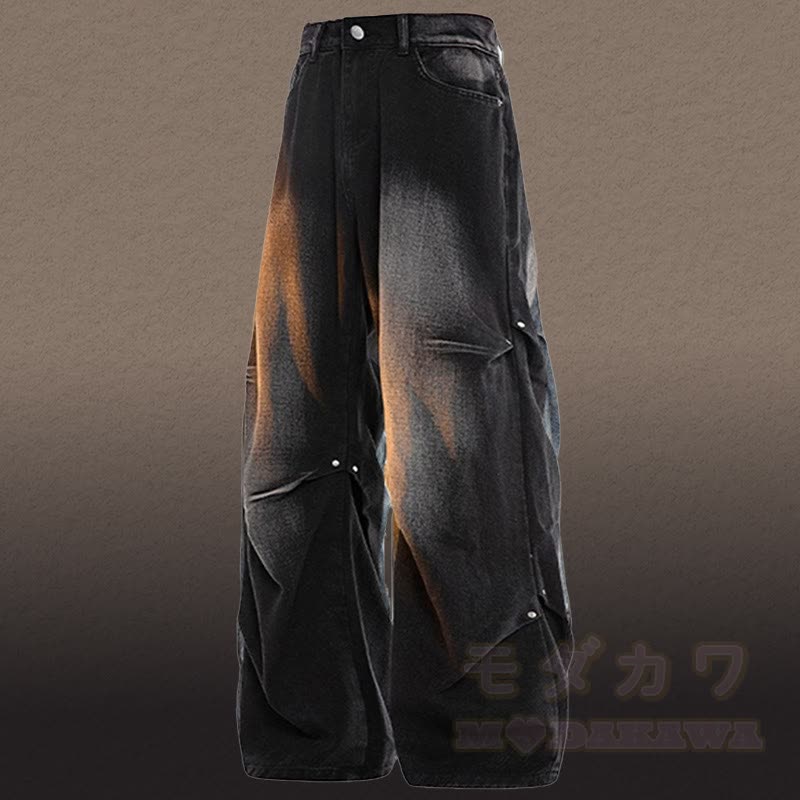 Zweiteiler: Strickpullover mit Farbverlauf und Jeans - Schwarze Hose A - 3XL - image 12