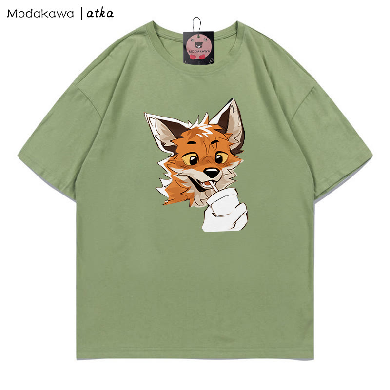 MODAKAWA X atka Fuchs-Print T-Shirt - Green - 5XL - image 7