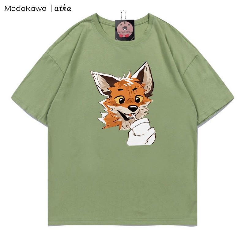MODAKAWA X atka Fuchs-Print T-Shirt - Green - 5XL - image 7
