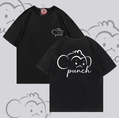 PUNCH Monkey Graphic Modakawa 100% Baumwoll-T-Shirt - Black - 5XL - image 3