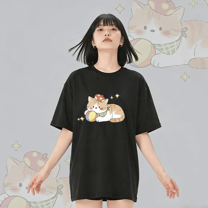 Modakawa T-Shirt mit Katzenmotiv aus 100 % Baumwolle - image 2