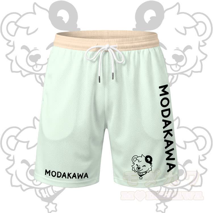 MODAKAWA X popipeko Herren-Sport-T-Shirt mit Bärenmotiv „Zunge raus“ und passender Shorts mit Kordelzug - Grüne Shorts - 5XL - image 11