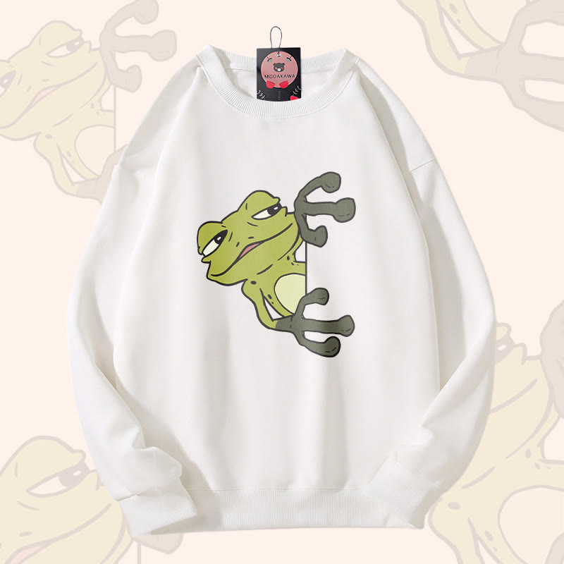 Unisex-Sweatshirt mit Froschmotiv - White - 5XL - image 3
