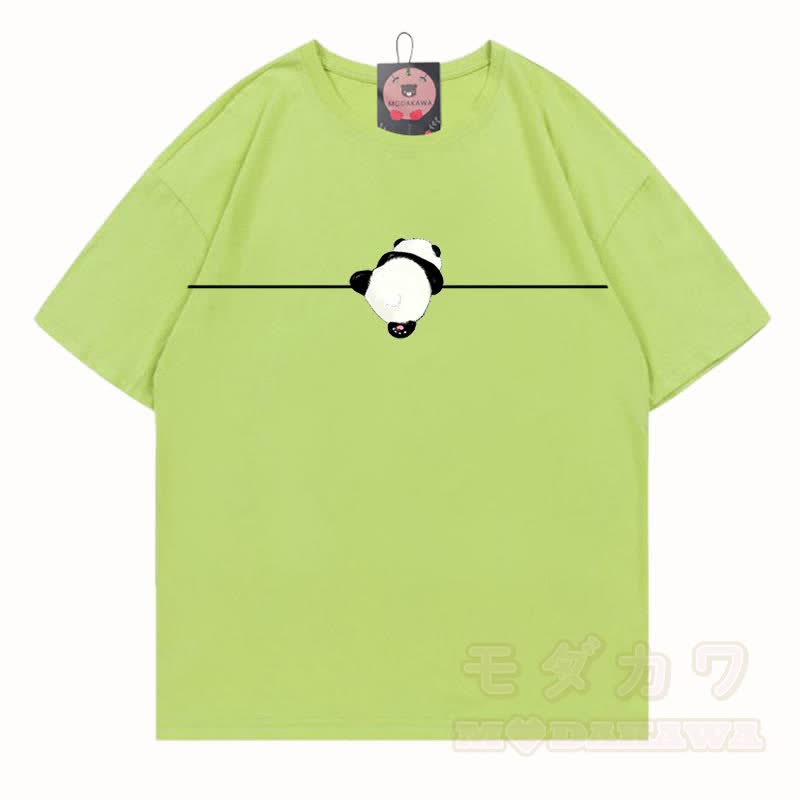 MODAKAWA Panda Grafik T-Shirt aus 100 % Baumwolle - Avocadogrün - 5XL - image 7