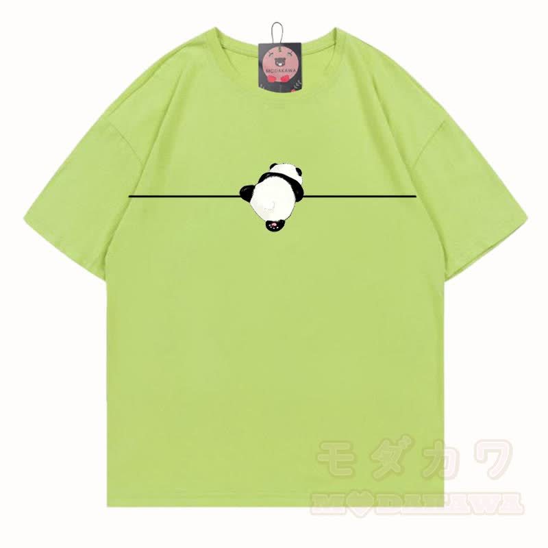 MODAKAWA Panda Grafik T-Shirt aus 100 % Baumwolle - Avocadogrün - 5XL - image 7