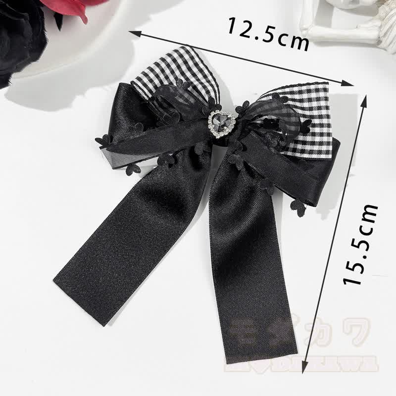 Süße Haaraccessoires mit gotischem Karomuster und Schleife - image 10