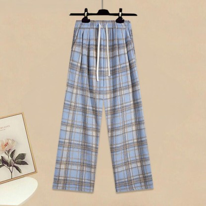 Schal mit Schneemannmuster, Strickjacke, karierte Hose, passendes Outfit - Pants - L - image 3