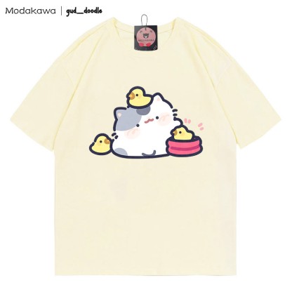 MODAKAWA X gud_doodle T-Shirt mit Kitty-Küken-Print - Apricot - 5XL - image 7