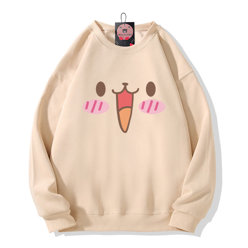 Sweatshirt mit Hasenprint und Rundhalsausschnitt - Apricot - 5XL - image 5