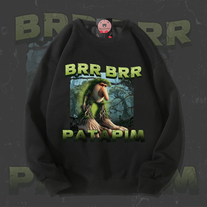 MODAKAWA BRR BRR PATAPIM Waldmonster Grafik Unisex Sweatshirt - Black - 5XL - image 2