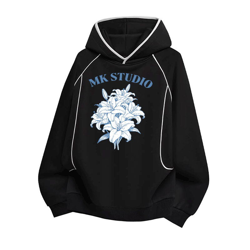 Pretty Lily Graphic Modakawa Raglan Sleeve Oversized Pullover Hoodie - Black - 3XL - image 2