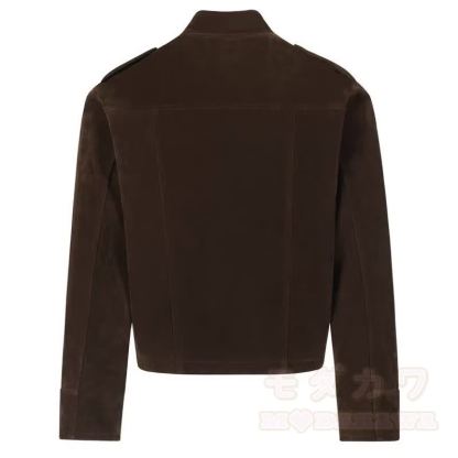 Vintage-Jacke mit Stehkragen aus Kunstwildleder und Schnallendekor, kurz geschnitten - image 6