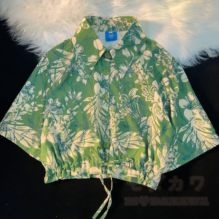Kurzes Hemd mit tropischem Print und Knopfleiste - Mehrfarbig O - L - image 17