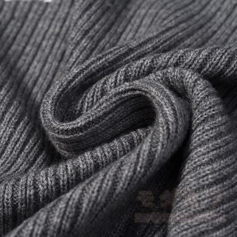 Unregelmäßiger Strickpullover, grauer Rock, passendes Outfit - image 7