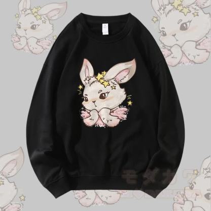 MODAKAWA Star Bunny Graphic Rundhals-Sweatshirt - Schwarz - 5XL - image 4