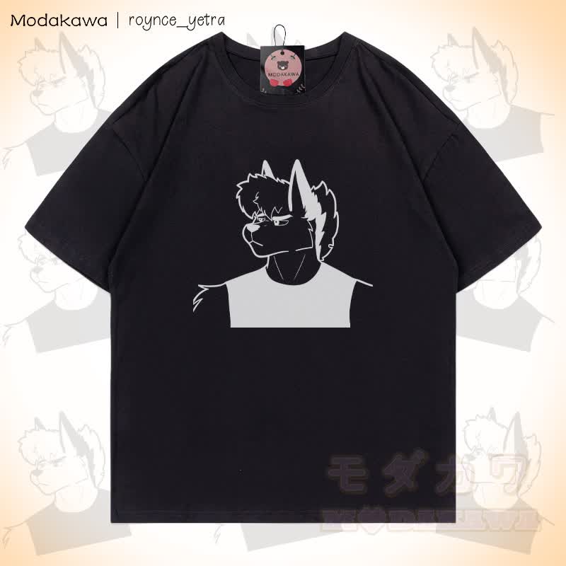 MODAKAWA X roynce_yetra Roy Frowns Grafik-T-Shirt - Schwarz - 5XL - image 3