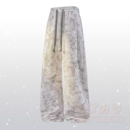 Zweiteiliger Strickpullover mit Farbverlauf und Rissen, dazu eine fleecegefütterte Hose - Weiße Hose - 4XL - image 12