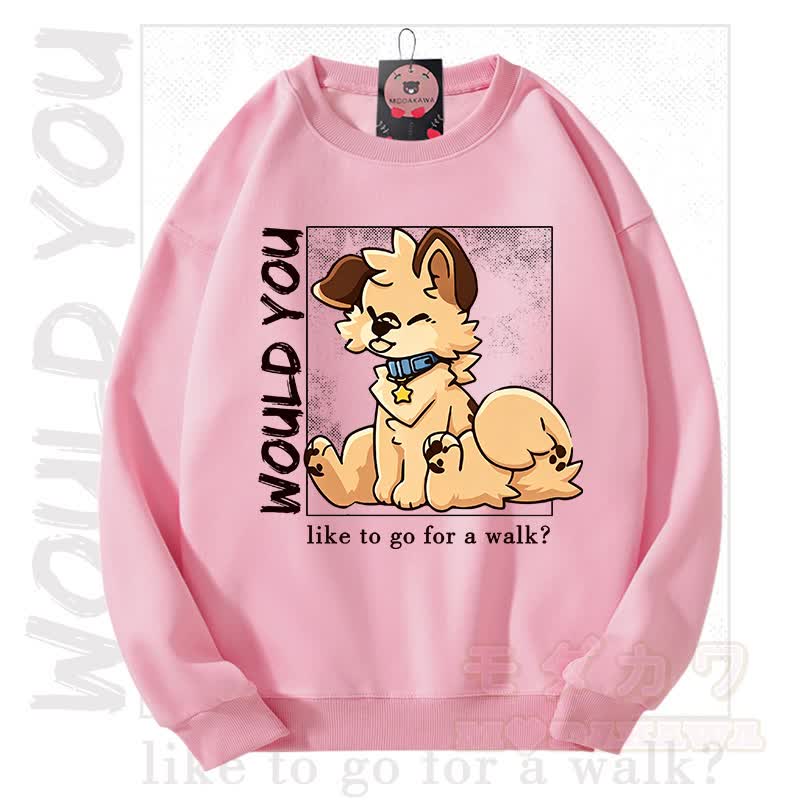 MODAKAWA X Popipeko WOULD YOU Hunde-Grafik Unisex-Sweatshirt - Rosa - 3XL - image 7