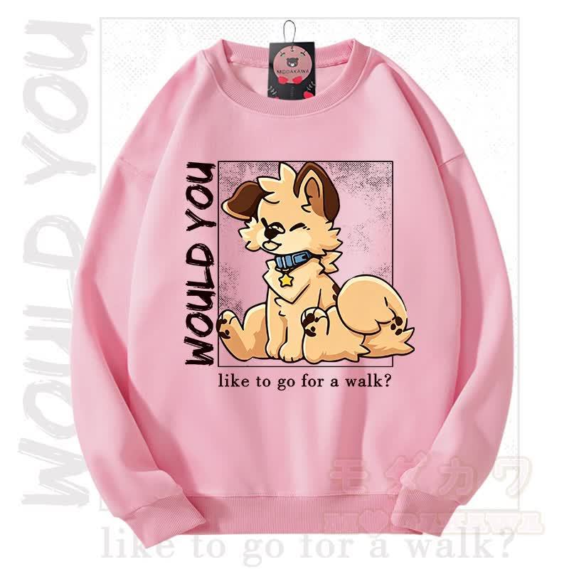 MODAKAWA X Popipeko WOULD YOU Hunde-Grafik Unisex-Sweatshirt - Rosa - 3XL - image 7
