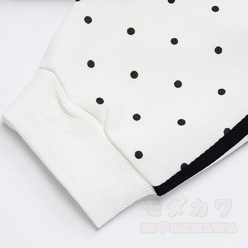 Hochwertige, strapazierfähige Kapuzenjacke mit Polka-Dot-Muster, Schleife und Reißverschluss - image 5
