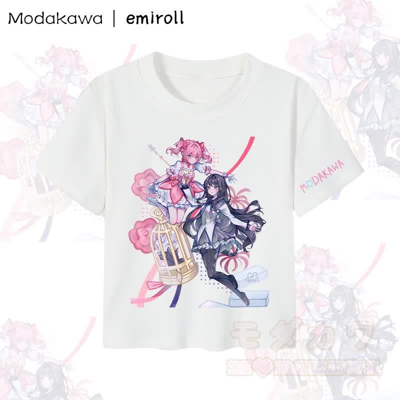MODAKAWA X emiroll Madoka Homura Grafik Damen Cropped T-Shirt 92% gekämmte Baumwolle - Weiß - XL - image 4
