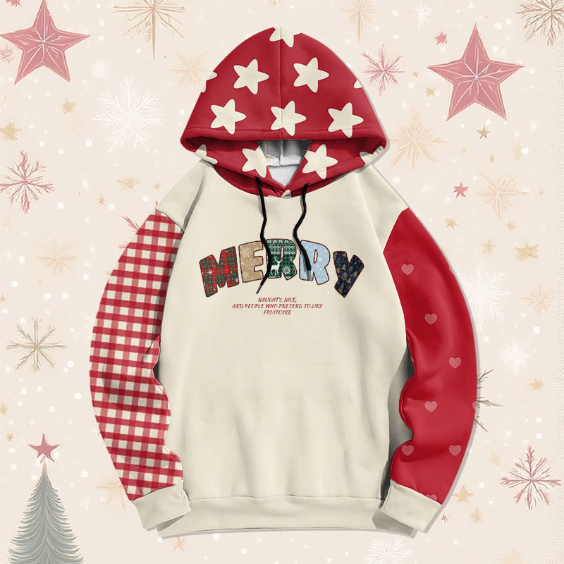 MODAKAWA Pullover-Hoodie mit Weihnachtsmotiv und Allover-Print - image 3