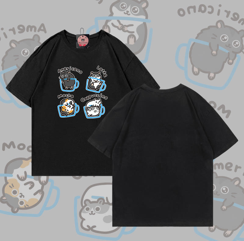 Modakawa T-Shirt mit Mausmotiv aus 100 % Baumwolle - Black - 5XL - image 3