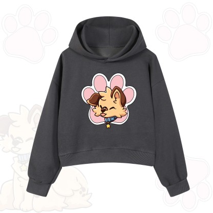 MODAKAWA X popipeko Hoodie mit niedlichem Welpenprint - Dunkelgrau - 3XL - image 8