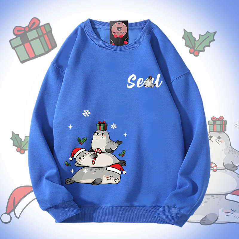 MODAKAWA Unisex-Sweatshirt mit Weihnachtsmotiv - Blue - 5XL - image 3