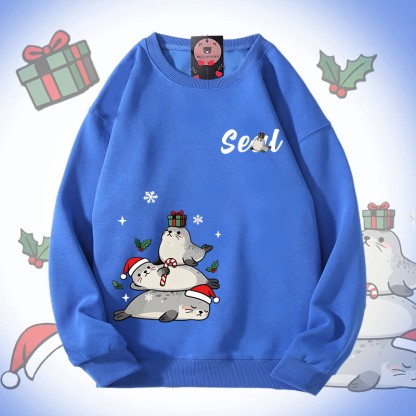 MODAKAWA Unisex-Sweatshirt mit Weihnachtsmotiv - Blue - 5XL - image 3
