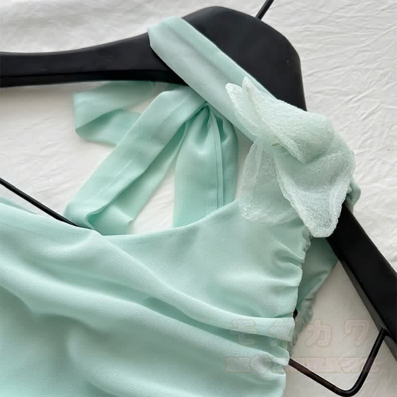 Ein-Schulter-Kleid mit Blumenausschnitt - image 7