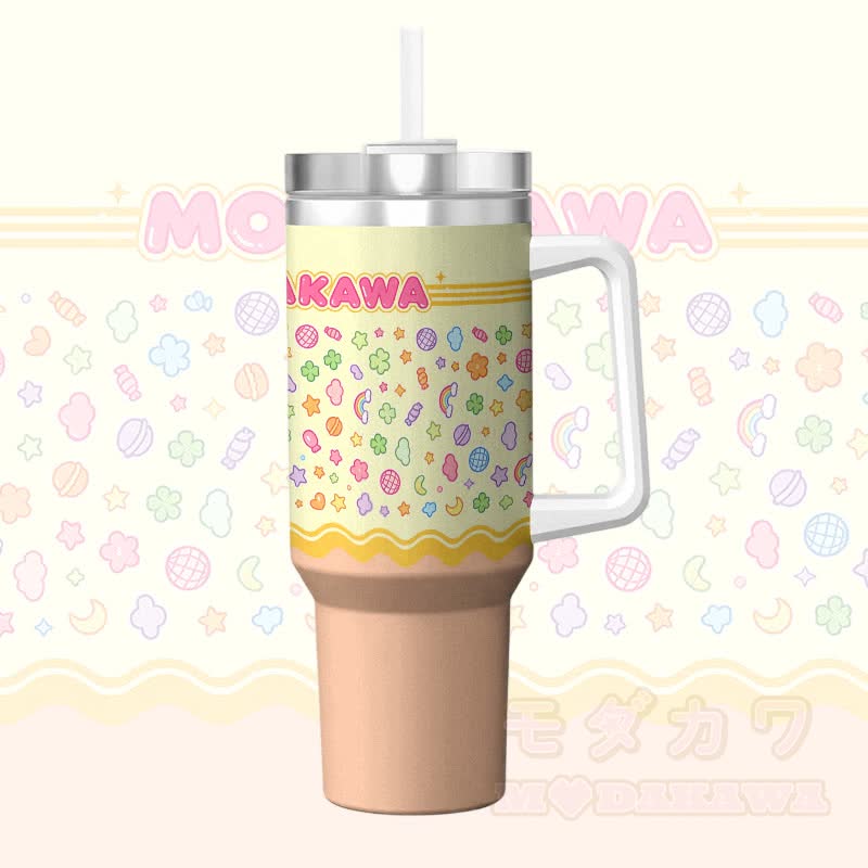 MODAKAWA X popipeko Candy Pattern 40 oz Edelstahlbecher - Gelb - 40 oz / 1200 ml - image 4
