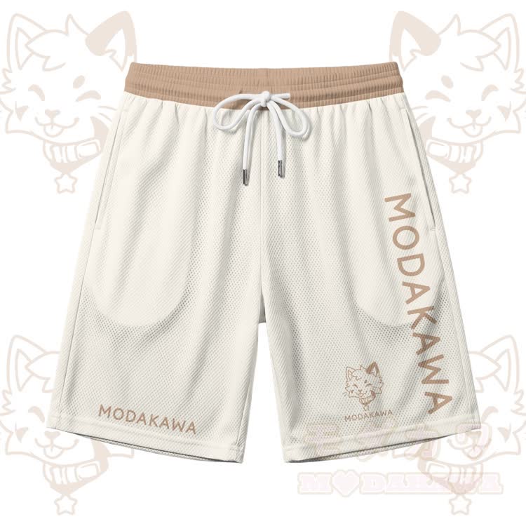 Ärmelloses, schnelltrocknendes Tanktop mit Katzenmotiv und passender Sporthose von Modakawa - Aprikosenfarbene Shorts - 5XL - image 12