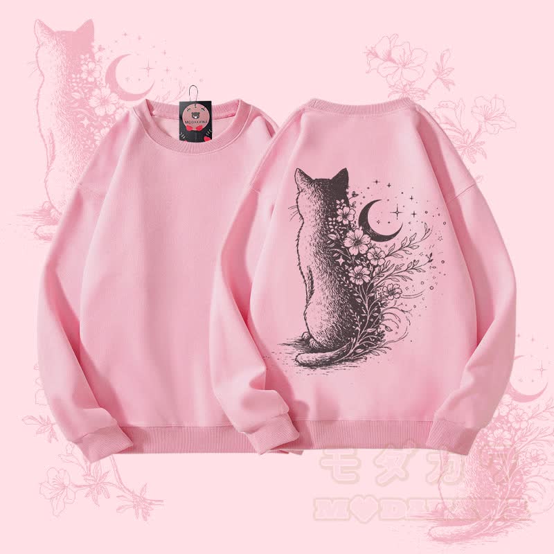 MODAKAWA Unisex-Sweatshirt mit Mondkatzen-Grafik - Rosa - 5XL - image 3