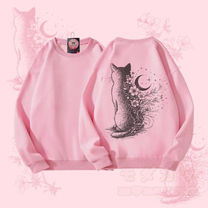 MODAKAWA Unisex-Sweatshirt mit Mondkatzen-Grafik - Rosa - 5XL - image 3