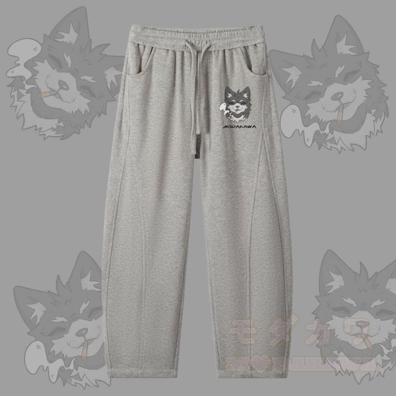 MODAKAWA Koda Smoking Puppy Graphic Herren-Unterhose mit Kordelzug - Heidegrau - 4XL - image 3