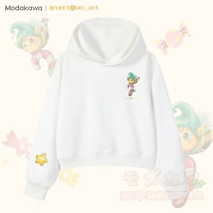 MODAKAWA X INVERTOUCH_ART Niedlicher Weihnachtsbienen-Hoodie Modakawa Cropped Cotton Hoodie - Weiß C - 3XL - image 9