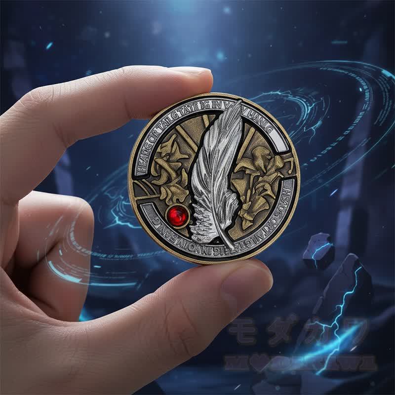 Fantasy-Drachenaugen-Münze, mystisches Runen-Amulett, Sammlergeschenk - image 5