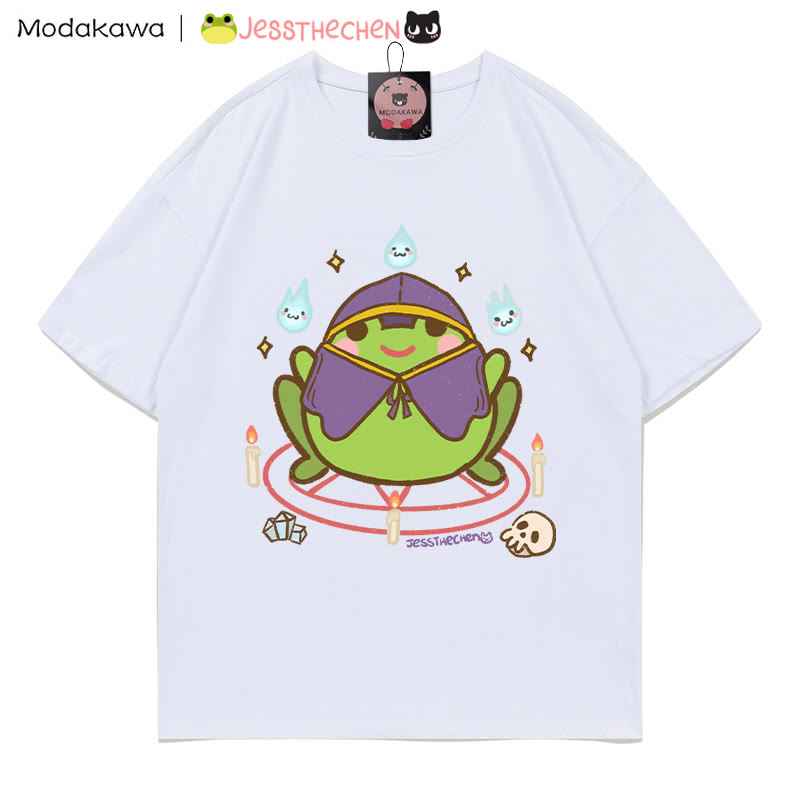 T-Shirt mit Zauberfrosch-Grafik - Weiß - 5XL - image 5