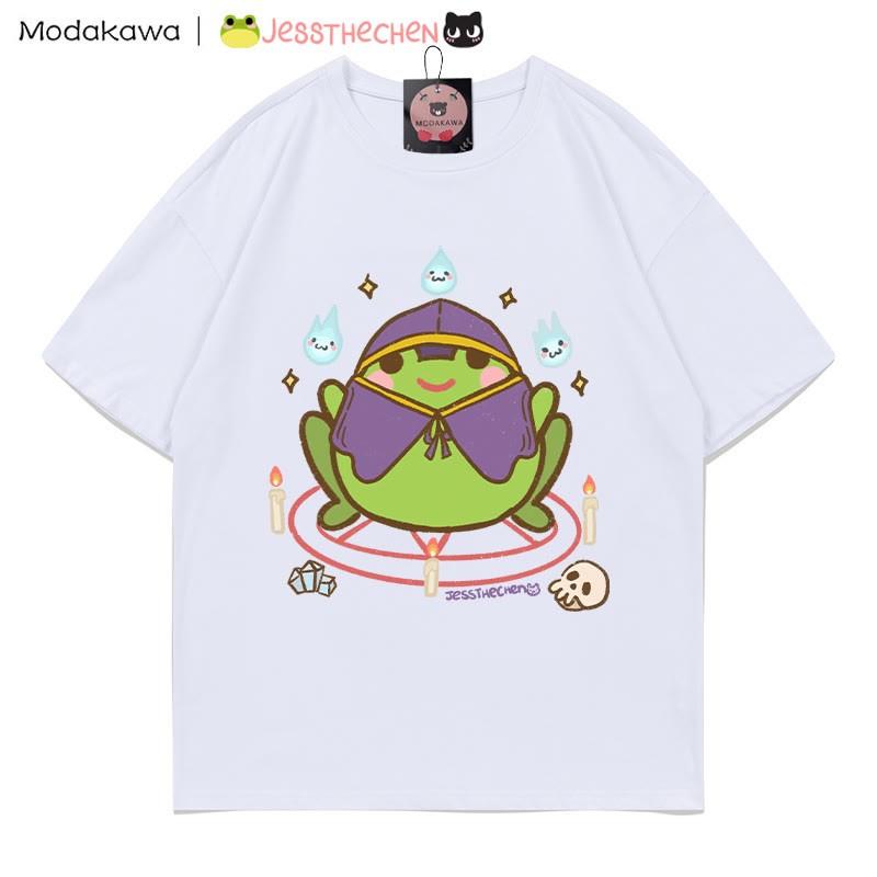 T-Shirt mit Zauberfrosch-Grafik - Weiß - 5XL - image 5