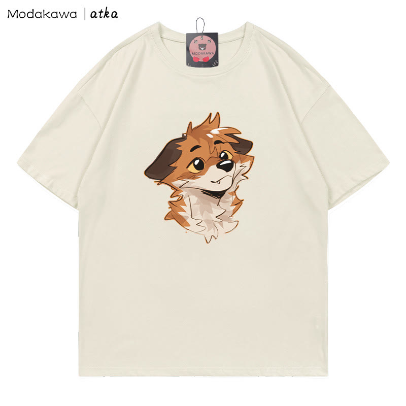 MODAKAWA X atka Anticipating Fox Grafik-T-Shirt - Beige - 5XL - image 7