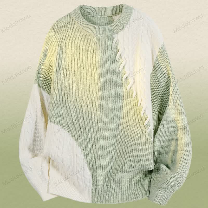 Zweiteiliges Set aus Strickpullover und Cordhose in Farben - Grüner Pullover - 3XL - image 9